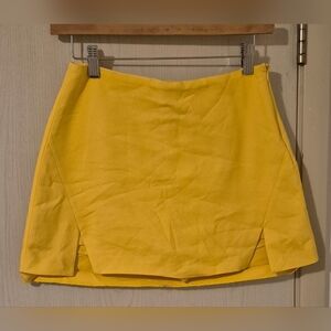 Zara Trafaluc Collection Yellow Wrap Skort | Size M
